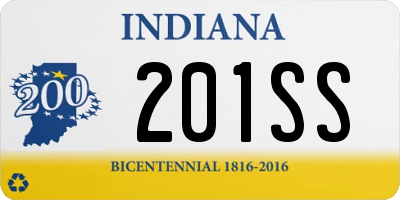 IN license plate 201SS