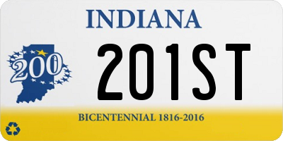 IN license plate 201ST