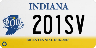 IN license plate 201SV