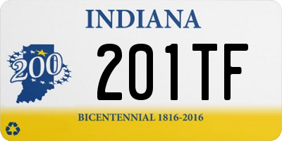 IN license plate 201TF