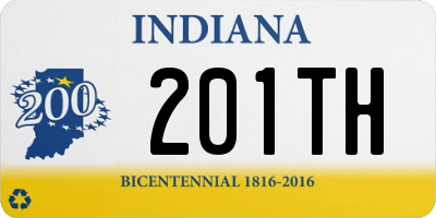 IN license plate 201TH