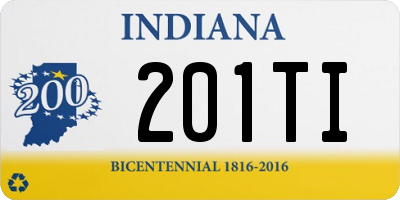 IN license plate 201TI