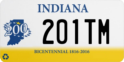 IN license plate 201TM