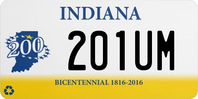 IN license plate 201UM