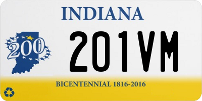 IN license plate 201VM