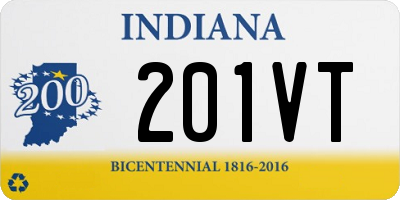 IN license plate 201VT