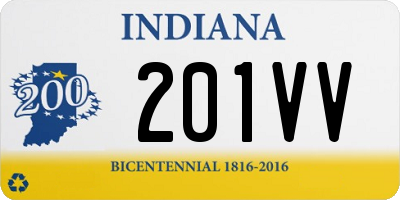 IN license plate 201VV