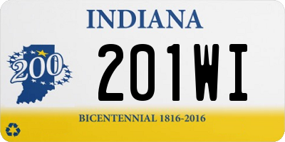 IN license plate 201WI