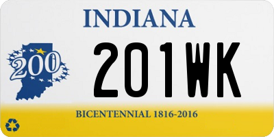 IN license plate 201WK