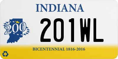 IN license plate 201WL