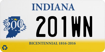 IN license plate 201WN