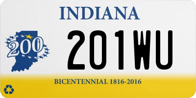 IN license plate 201WU