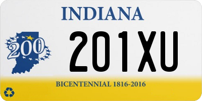 IN license plate 201XU