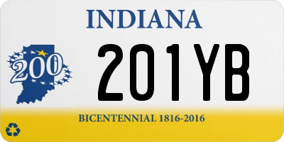 IN license plate 201YB