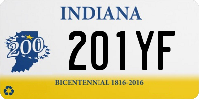 IN license plate 201YF