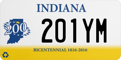 IN license plate 201YM