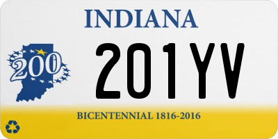 IN license plate 201YV