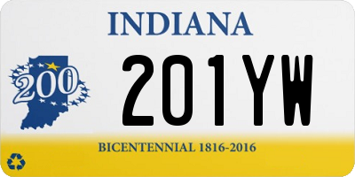 IN license plate 201YW