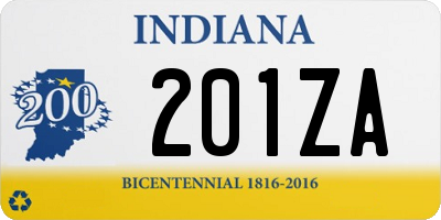 IN license plate 201ZA