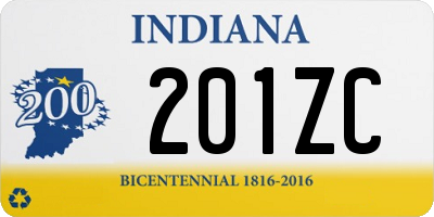 IN license plate 201ZC