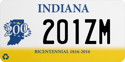 IN license plate 201ZM