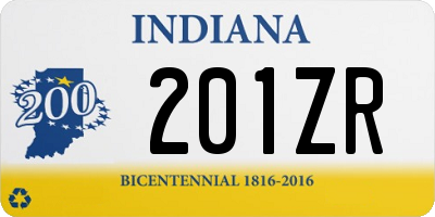 IN license plate 201ZR