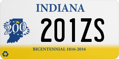 IN license plate 201ZS