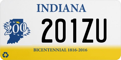 IN license plate 201ZU