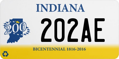 IN license plate 202AE