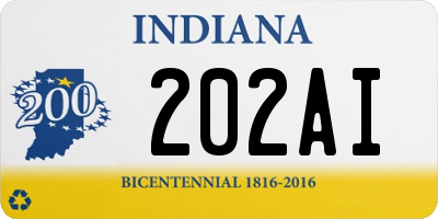 IN license plate 202AI