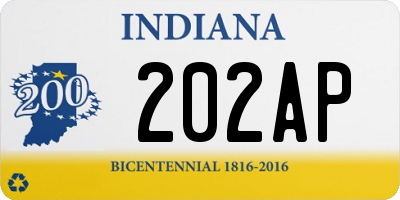 IN license plate 202AP