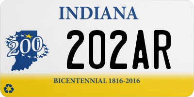 IN license plate 202AR