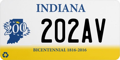 IN license plate 202AV