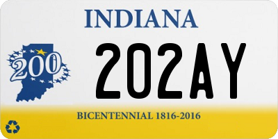 IN license plate 202AY