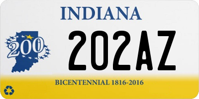 IN license plate 202AZ