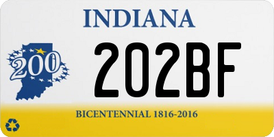 IN license plate 202BF