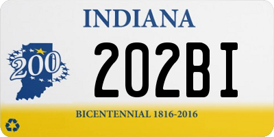 IN license plate 202BI