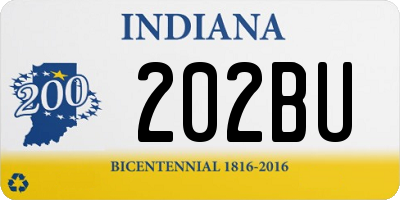 IN license plate 202BU