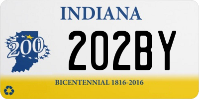 IN license plate 202BY