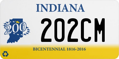 IN license plate 202CM