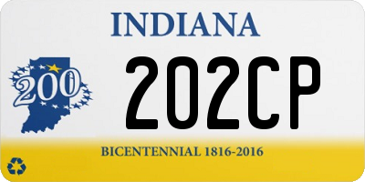 IN license plate 202CP