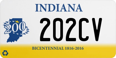 IN license plate 202CV