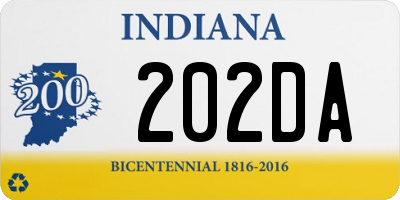 IN license plate 202DA