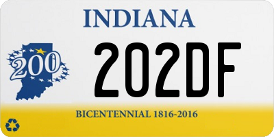 IN license plate 202DF