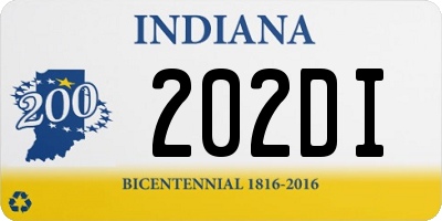 IN license plate 202DI