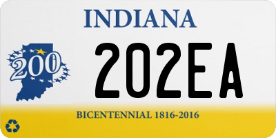 IN license plate 202EA