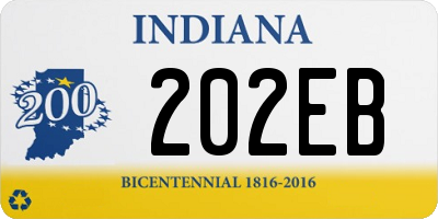 IN license plate 202EB