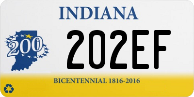 IN license plate 202EF