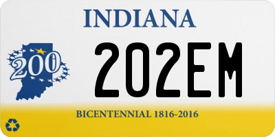 IN license plate 202EM