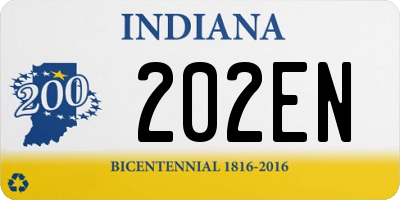 IN license plate 202EN